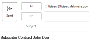 Example email showing the instructions listed above.